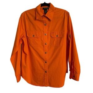 Lauren Ralph Lauren Orange Long Sleeve Button-Up Shirt